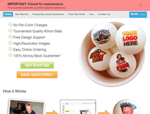 Tablet Screenshot of custompingpongballs.com